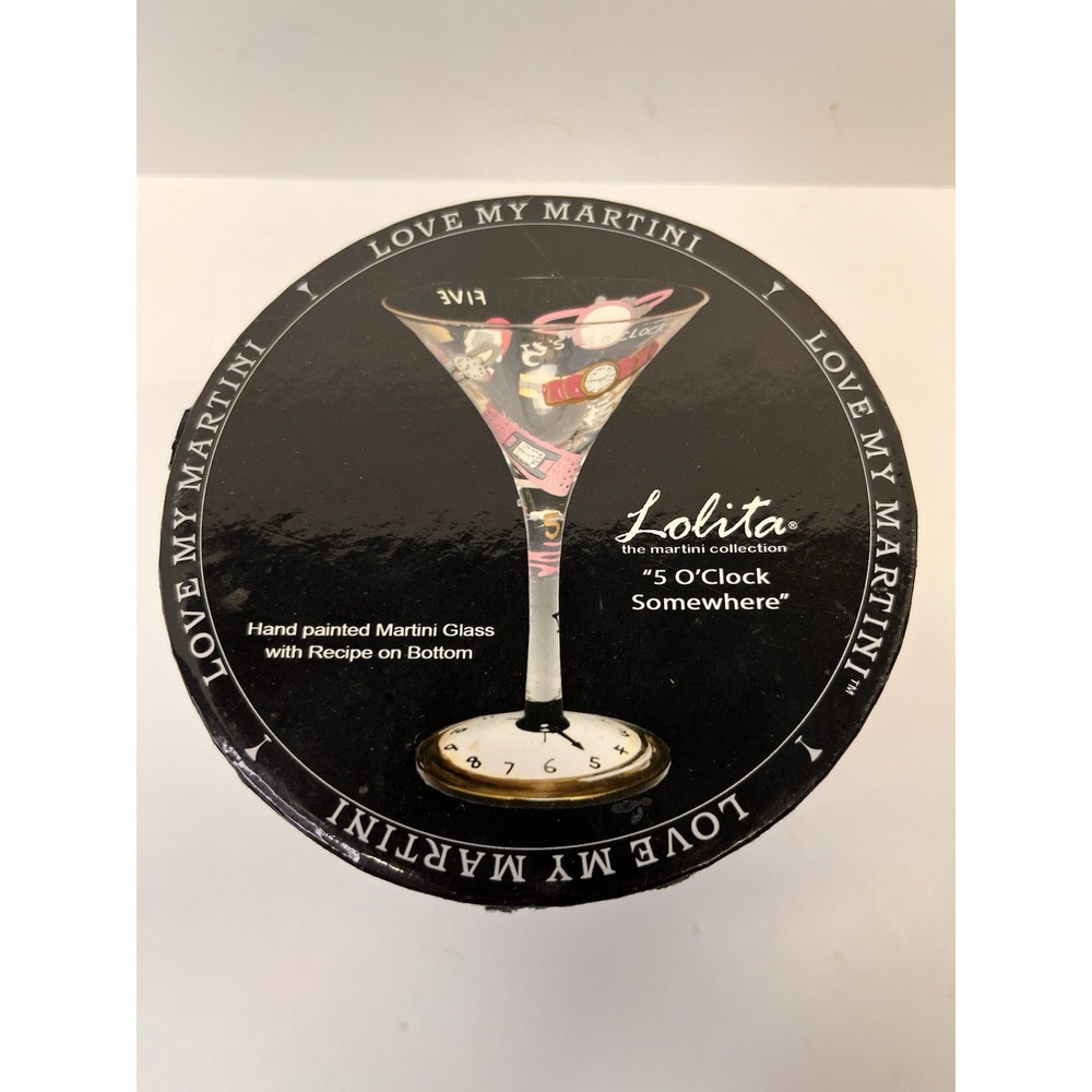 Lolita Hand Painted Martini Glass The Martini Collection Hearts & Love 10 oz